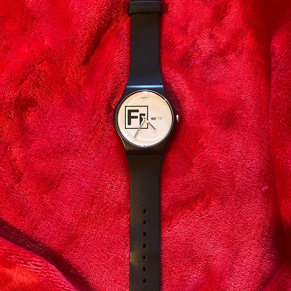 Swatch Other - SWATCH Black Fritz Watch (Model SUOB722) Silicone strap, white dial, bold ‘Fr’.